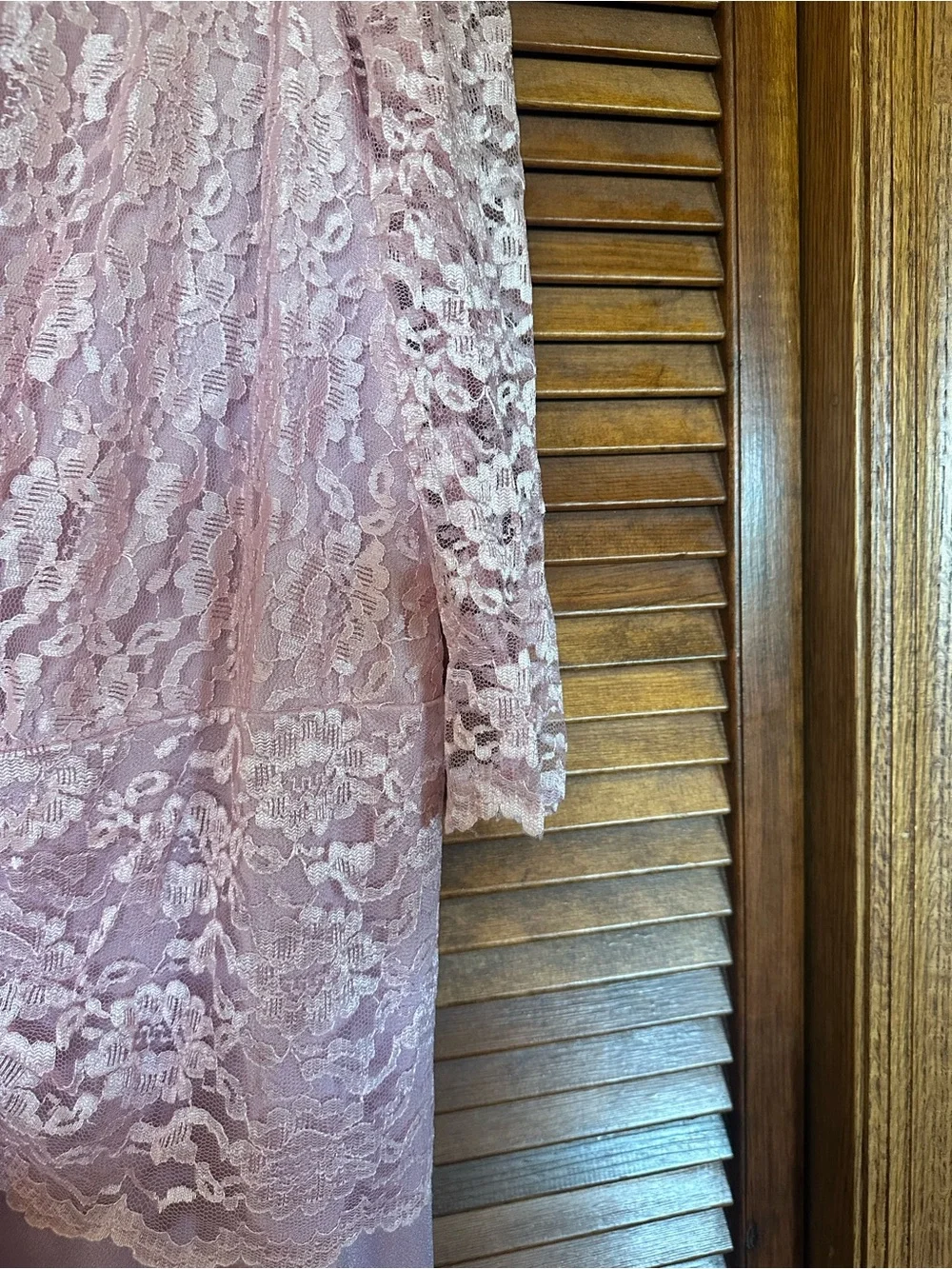 1980s Vintage Pink Lace Midi Cocktail Dress with Draped Front size XL